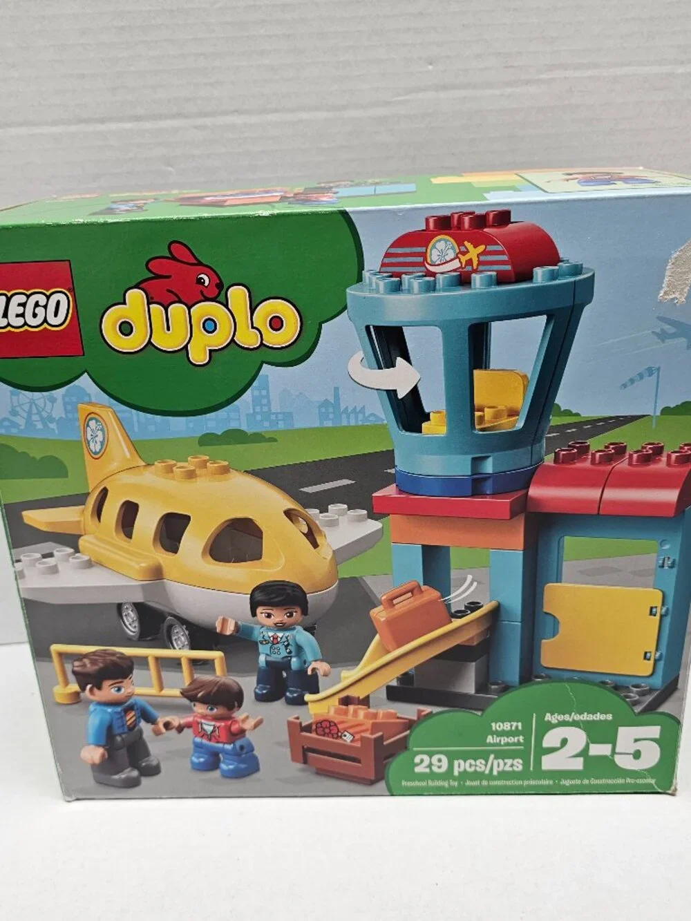 Lego Duplo Town Airport Tower Plane Pilot Luggage Boy Girl Toddler 10871 Set +